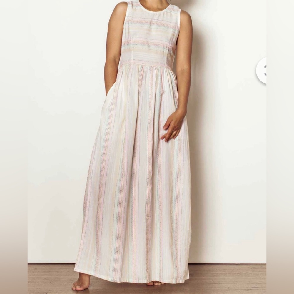 Ace & Jig Cream Dress with Multicolor Stripes
